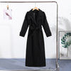 Casual Woolen Women Coat Doube-Breasted Turn-Down Collar Long Sleeve Female Coats Autumn Winter Chic Lady Outwear