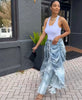 Daily Blue Pocket Ruched Frayed Trim Casual Contrast Denim Jeans High Street Vintage Casual Asymmetric Denim Trousers for Women