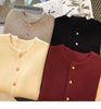 Crew neck 100 pure cashmere cardigan small fragrant coat women's spring and autumn loose wool knit sweater