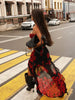 Camisoles Mesh Patchwork Prints Sheer Irregular Hemline Chic Sheath Women Dresses Sexy Club Streetwear Female