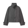 Women's Autumn Winter Stand Collar Thick Jackets Autumn Female Single Breasted Loose Long Sleeve Coats Lady Short Outwear
