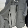 Womens Lightweight Half Sleeve Blazer Collarless One Button Open Front Casual Office Jacket With Pockets