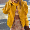 Lapel Long Sleeve Faux Leather Jacket Women Street Turn-down Collar Single Breasted Loose Coats Chic Lady Jackets Outerwears