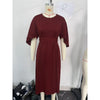 Elegant Office Lady Dresses O Neck Bat Sleeve Vestidos Women Spring Fall Temperament Slinky Dress Tailor-made T-Shirts