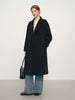 Women's Pure Wool Double Breasted Coat - Classic Mid-Length Winter Trench Warm Elegant Overcoat