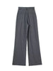 Women Solid Pleated Front Zipper Wide Leg Pants Vintage High Waist Full Length Female Chic Lady Trousers