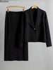 Autumn Winter Knitted Two-piece Set Women's Elegant Cardigan Sweater Jacket A-line Skirt Set Small Suit Collar Set Skirt