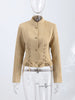 Solid Suede Women's Jacket Long-Sleeved Single-Breasted Short Coat Casual Spring Autumn High Street Lady Wear