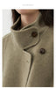 Korean Women Double-sided Belt Woolen Coat Loose Overcoat Solid Ladies Outerwear Girl Jackets Autumn Winter