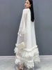Autumn Dress For Women Fashinon Chiffon Long Sleeved Artificial Feathers Elegant Female Dresses 5R9799
