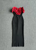 Red Color Women Sexy Off the Shoulder Big Florals Bandage Bodycon Long Dress Elegant Eevning Party Birthday Homecoming Dress