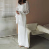 White Office Women Dress Slim Square Collar Long Sleeve Ankle Length Dresses Spring Female Clothing Dress