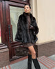 Women Thick Faux Fur Coat Lapel Hidden Button Loose Elegant Lady Outerwear Female Street Warm Commute Overcoat