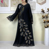 African Clothes Women Dashiki Dress Chiffon Abaya Long Sleeves Dress Islamic Casual Clothing Women Diamond Muslim Long Dress