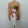 Vintage Christmas Printing Women Party Dress Autumn Half High Collar Lantern Long Sleeve Dresses Lady Bodycon Vestidos