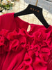 Spring Autumn Elegant Dress for Women French Mushroom Edge Crimping Loose Chiffon Long Sleeve Long Dress C141