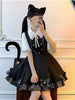 Japanese Kawaii Two Pieces Set Women Outfits Ruffled Patchwork Cute Bow Dress + Flare Sleeve Lolita Blouse Y2k Aesthetic JK Suit