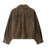 Vintage Turn-down Collar Suede Jackets Women Full Sleeve Breasted Pocket Coat Female Autumn Winter Chic Casual Wear