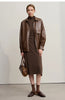 Dresses Woman Winter Elegant Commuter Turtleneck Lace-up Dress Women's Knitted Straight Solid Color Skirt 12544088