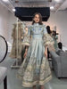Women Puff Sleeve Dress Retro Floral Lace Dresses Ruffle Tiered Belted Clothes Waist Bohemian Holiday Maxi Gown Semmer Wear