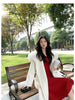French Lazy Autumn Winter Hooded Double Faced Cashmere Coat Mid Length Real Fox Fur Collar Wool Warm Coat Women