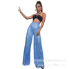 Women's Solid Color Wide-leg Pants Casual Elegant Black Sequins Holiday For Women Long Pant Womens Clothing
