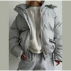 In stock Polka Dot Hooded Puffer Coat Drawstring Hem Zip‑Up Winter Women Warm Pants Set Glam Causal Lady Cotton‑Padded Suit