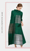Pleated Long Sleeved Turtleneck Solid Painted Dress Women Designer Elegant Loose Plus Size Clothing