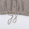 Guobioziy Women's Jacket Autumn Plaid Long-Sleeve Drawstring Loose Jacket Parka Casual Versatile