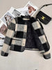 Thicken Small Fragrant Style Jacket for Women Plaid Woolen Short Coat Autumn Winter Lady Single Breasted Young Neck Jackets