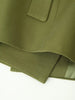Olive Green Asymmetric Blazer & Pants Set – Women's Ruched Waist Suit Two Piece Office Lady Autumn