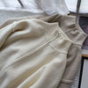 Korean Women's Knitted Sweater Double Zipper Stand Collar Coat Autumn Winter Casual Versatile Loose Cardigan Tops 3XL