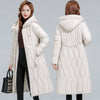 Long Winter Over-The-Knee Overcoat Parka Down Cotton-Padded Jacket Women's Plus Size 100 KG Slim Cotton-Padded Jacket