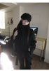 Unique Long Sleeves Woolen Coat Women's Retro Japanese Sle Stand Collar Belted Jacket Long Loose Commute Pure Color Coat