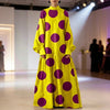 Women's Vintage Purple Polka Dot Maxi Dress Spring Lantern Sleeves Artistic Vacation Party Skirt Dresses for Woman