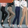 Spring and Autumn Khaki High Waist Straight Baggy Pants Women, Navy Middle-aged Mom Stretch Casual Trousers,Plus Size M-8XL