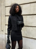 Women Retro Black Short Military Jacket Long Sleeve Stand Collar Slim Crop Jackets Lady Spring Street Outerwear