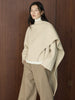Winter Korean style slanted collar irregular wool double-sided woolen coat silhouette warm jacket for women