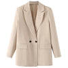 Women's Blazers Office Wear Woman Brown Khaki Off White Black Blazer Woman Long Sleeve Fitted Jacket Blazers