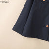 Women's Casual Lapel Neck Jackets 3/4 Sleeves Solid Color Button Up Lightweight Coats Spring Office Wear Woman Outerwear