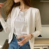 Knitted Cardigan Jacket Women Spring Autumn Round Neck Casual Cardigans Woman Solid Color Slim Korean Jumpers Female