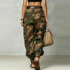 Camouflage Cargo Pants For Women Casual High Waist Loose Tightened Nine-point Pants Women's Multiple Pockets Harem Pants
