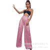 Women's Solid Color Wide-leg Pants Casual Elegant Black Sequins Holiday For Women Long Pant Womens Clothing