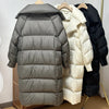 Women White Duck Down Long Jacket Autumn Winter Warm Casual Over Size Loose Outwear Soft Comfortable Coat