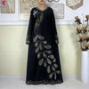 African Clothes Women Dashiki Dress Chiffon Abaya Long Sleeves Dress Islamic Casual Clothing Women Diamond Muslim Long Dress