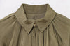 Casual Martini Green Satin Bomber Jacket Women Long Sleeve Zipper Pleated Oversized Coats Fall Shirt Jacket