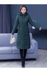Middle-aged Womens Down Cotton Coat Winter Long Warm Quilted Cotton Jacket Female Casual Hooded Parka Overcoat Purple 5XL