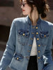 Women's Denim Jacket Spring Autumn Stand-up Collar Comfortable Lady Outerwear Long Sleeve Temperament Ladies Cowboy Coat