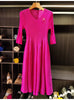 Spring Pleated Women's Bud Dress Round Neck Elegant Mid-Length V Collar Famale Clothing Chic 2DB6618