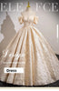 Champagne French Engagement Toast Dress, Bride's Evening Gown, Women's One Shoulder Coming of Age Princess Dress